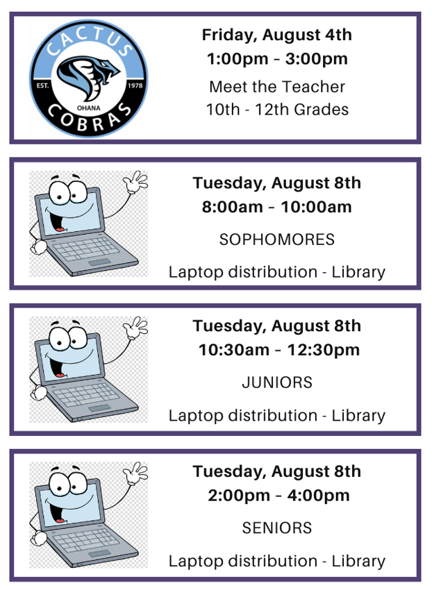 Scheduled pick-up times 